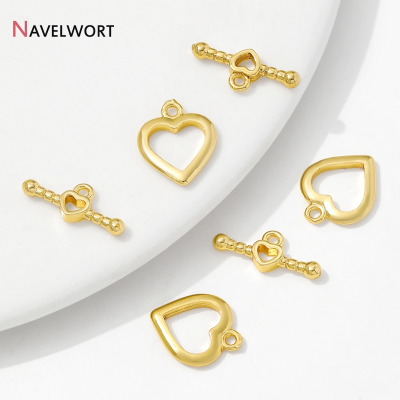 Toggle Clasp Gold - 14K 금도금 황동 하트 OT 클래스프