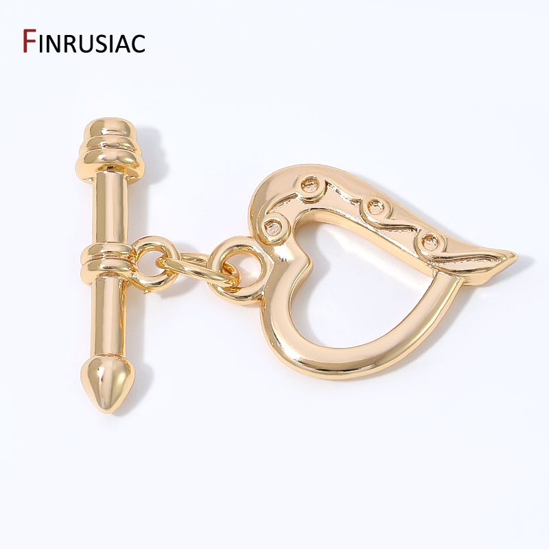 Toggle Clasp Gold - 14K 금도금 황동 하트 모양 토글