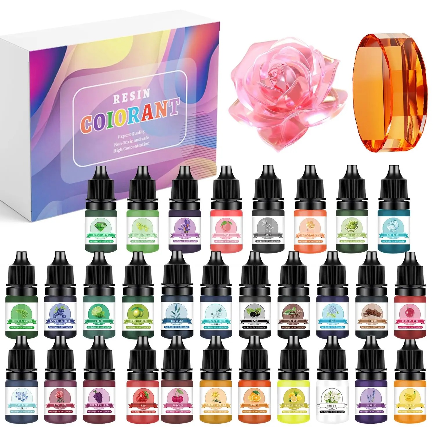 Jewelry Making Online - 30색상 5ml 에폭시 레진 색소 키트