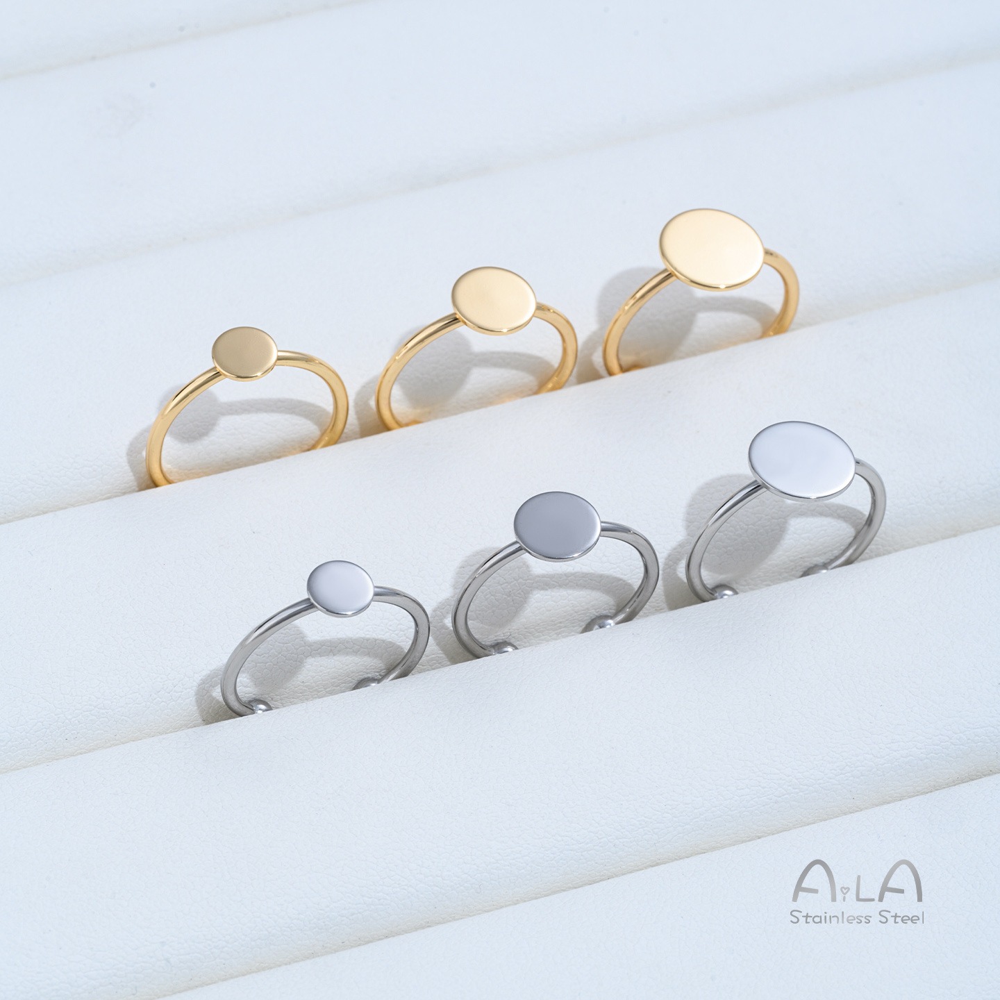 Ring Blank Adjustable - 변색없는 티타늄 스틸 플랫 링 밴드