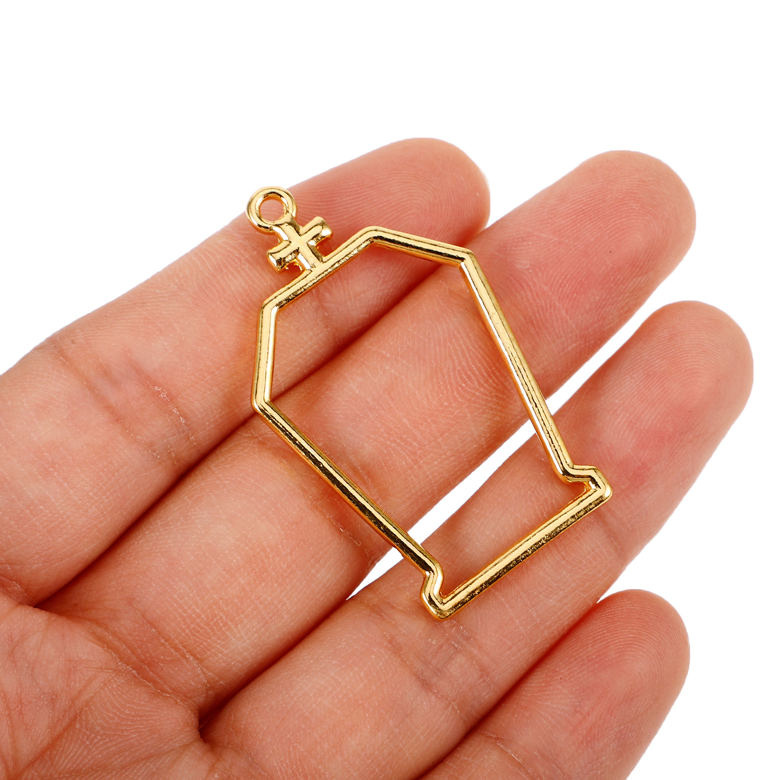 Jewelry Making Resin - 10개 관 모양 금속 베젤 펜던트