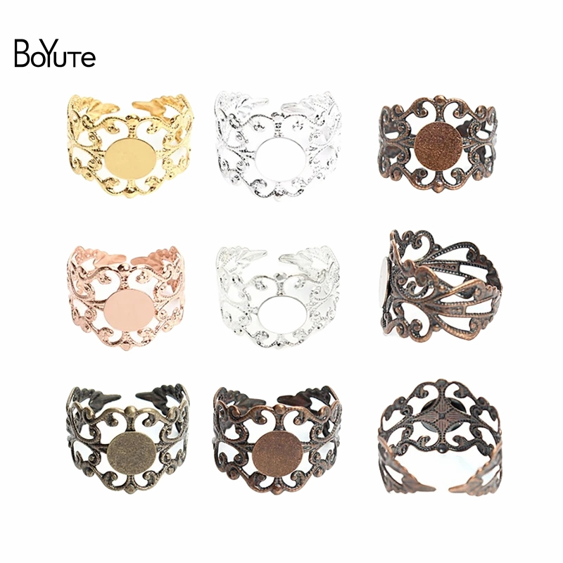 Ring Blank Adjustable - BoYuTe (20 개/몫) 8MM 플랫 링