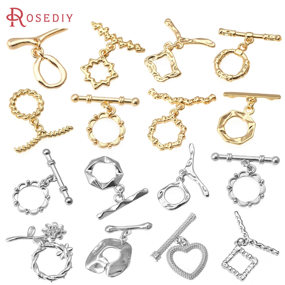 Toggle Clasp Gold - 6세트 18K 금색 황동 원형 O