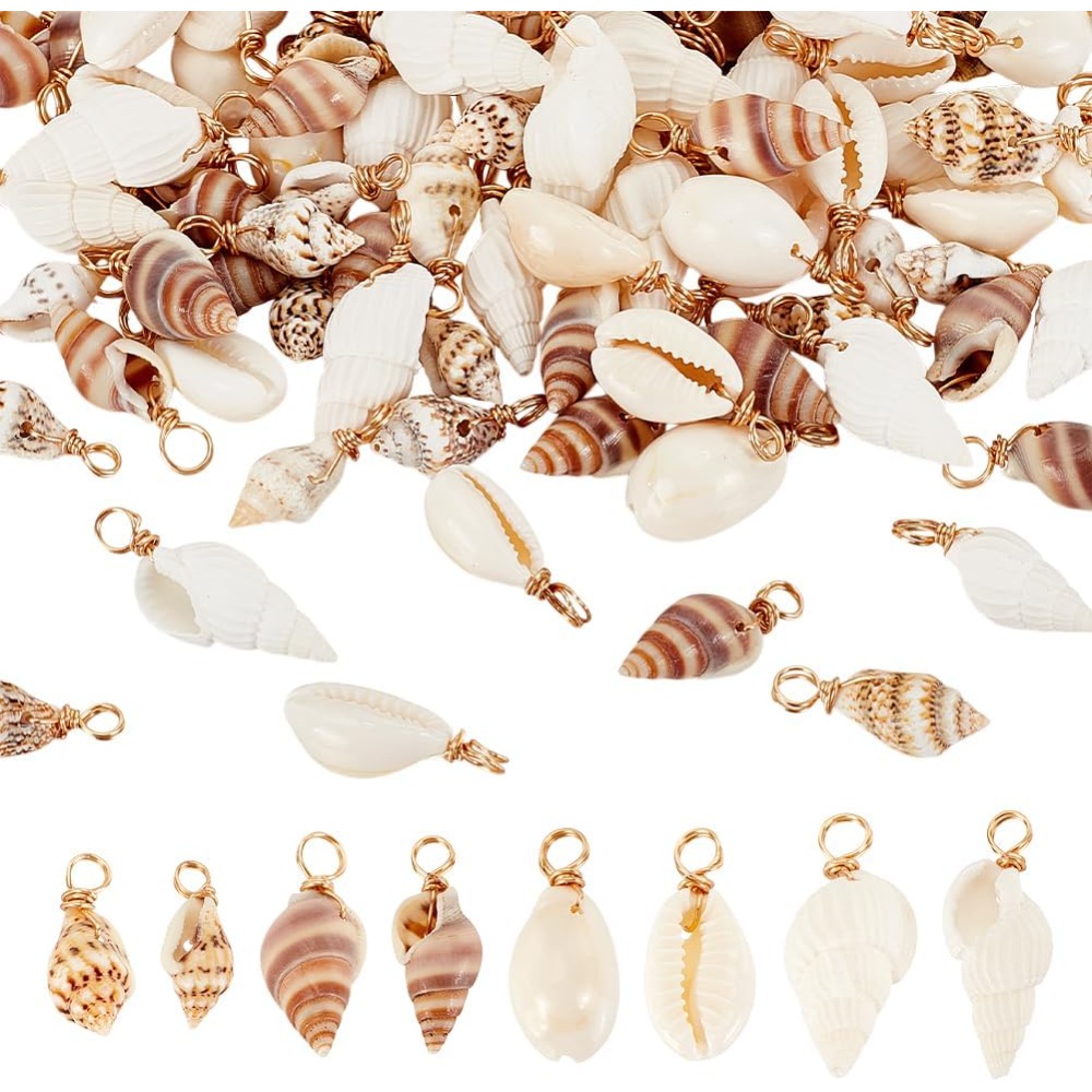 Jewelry Making Online - 100pcs 4 스타일 자연 쉘 매력