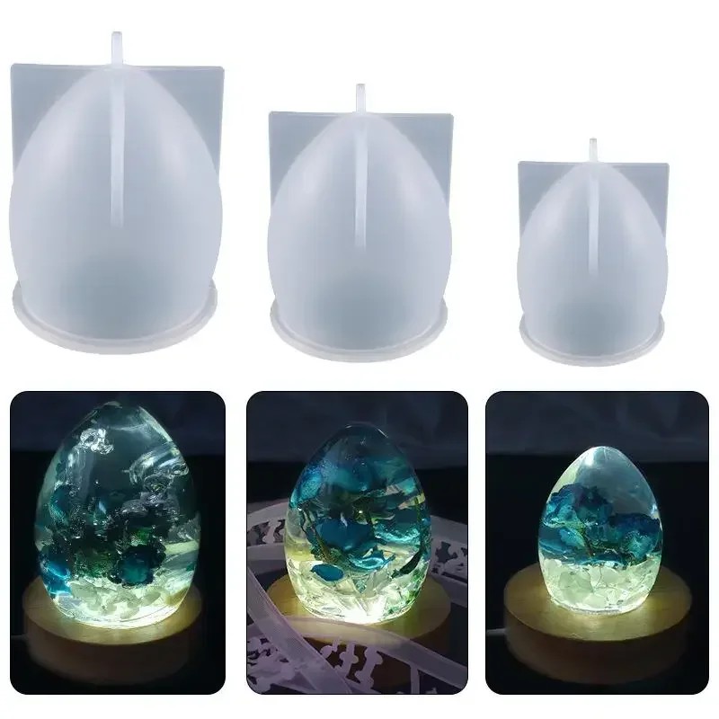 3pc 달걀 모양의 실리콘 몰드 크리스탈 수지 에폭시  - Jewelry Making Table 리뷰 및 가격