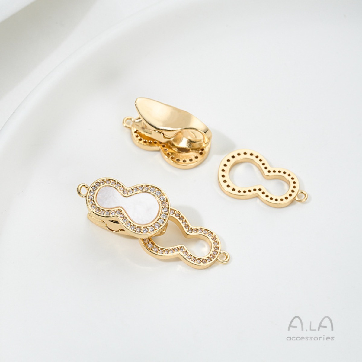 황동 14K 금도금 자개 지르콘 조롱박 모양 토글 클래 - Toggle Clasp Gold 리뷰 및 가격