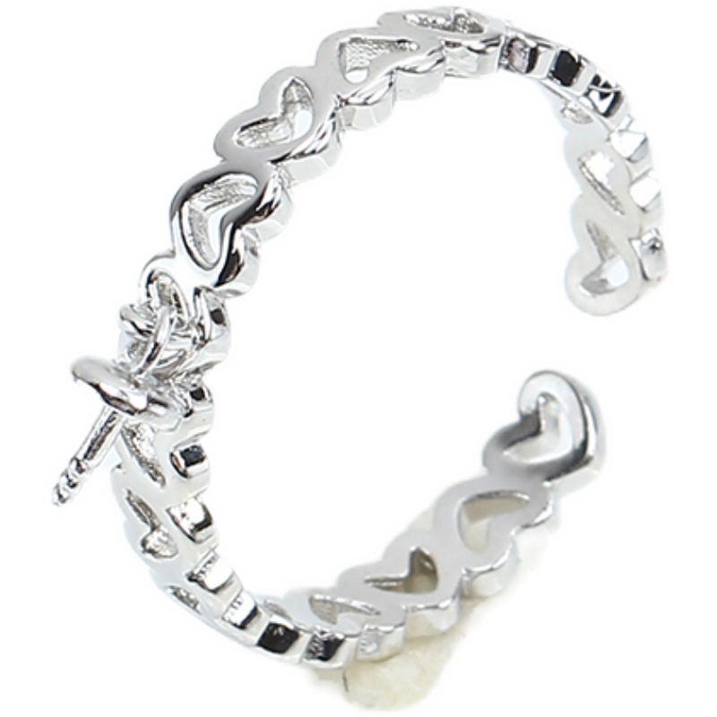 JZ075 구리 금도금 속이 빈 사랑 모양 조절 가능한 - Ring Blank Adjustable 리뷰 및 가격