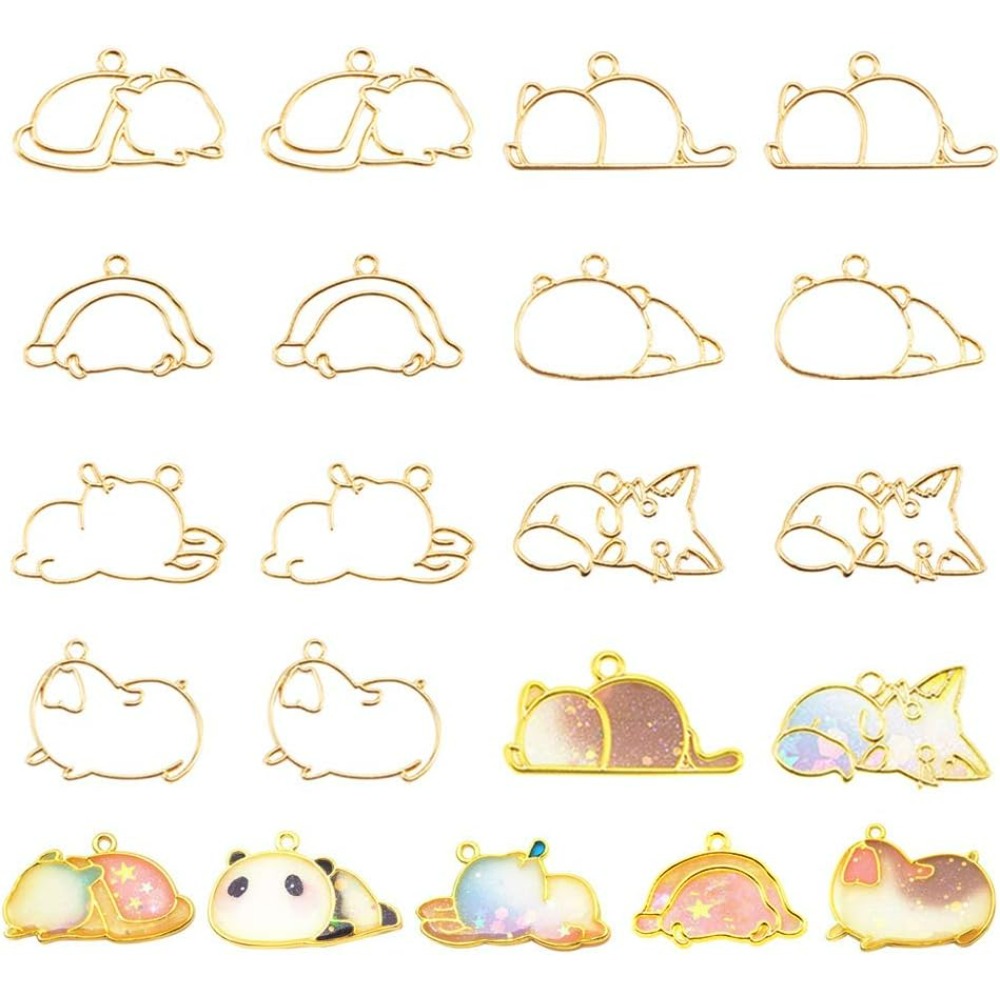 Hibernator 테마 오픈 베젤 참, 7 스타일 합 - Jewelry Making Resin 리뷰 및 가격