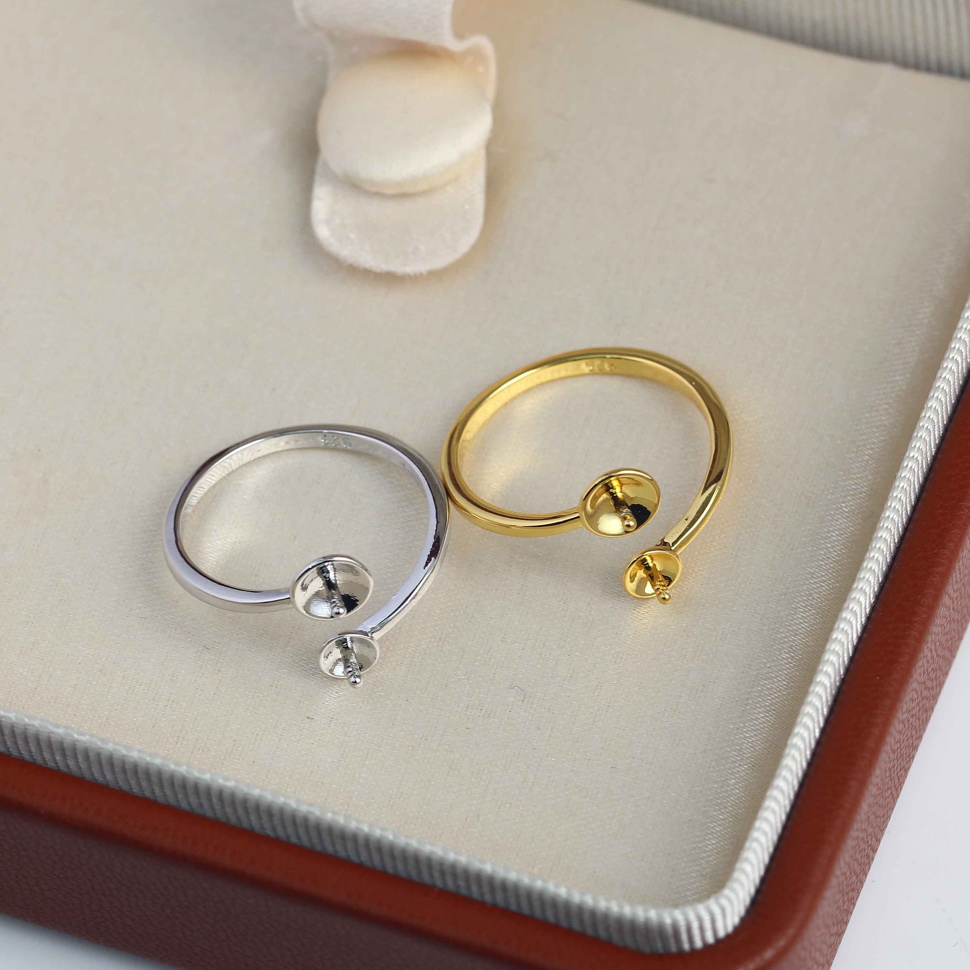 JZ008 구리 금도금 광택 더블 비즈 조절 가능한 진 - Ring Blank Adjustable 리뷰 및 가격