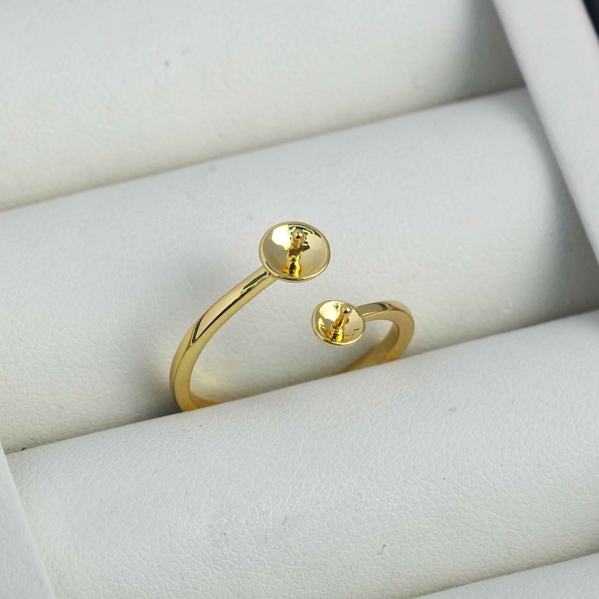 JZ008 구리 금도금 광택 더블 비즈 조절 가능한 진 - Ring Blank Adjustable 리뷰 및 가격