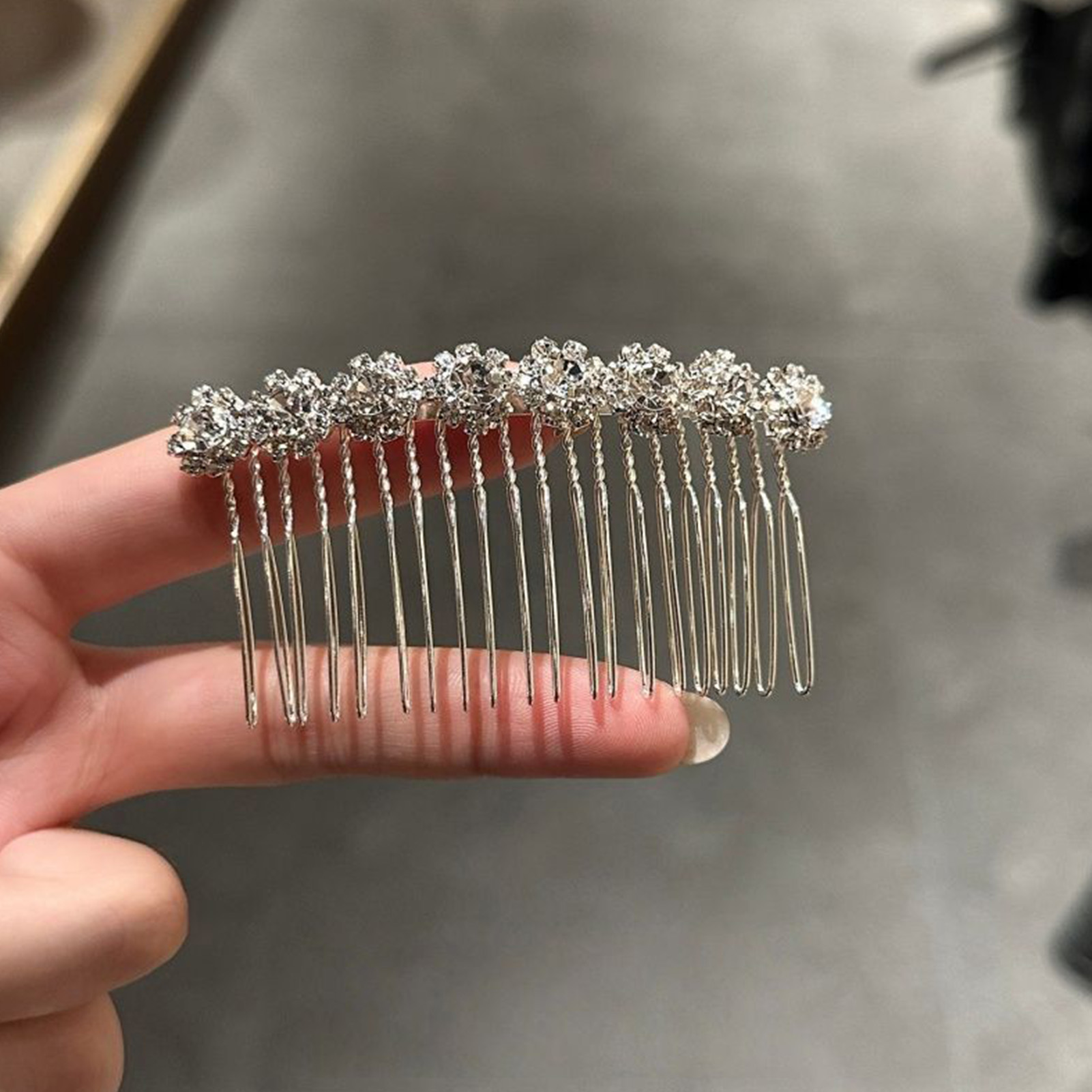 미니멀리스트 라인스톤 꽃 머리핀, 신부 웨딩 실버 컬러 - Jewelry Making Adults 리뷰 및 가격