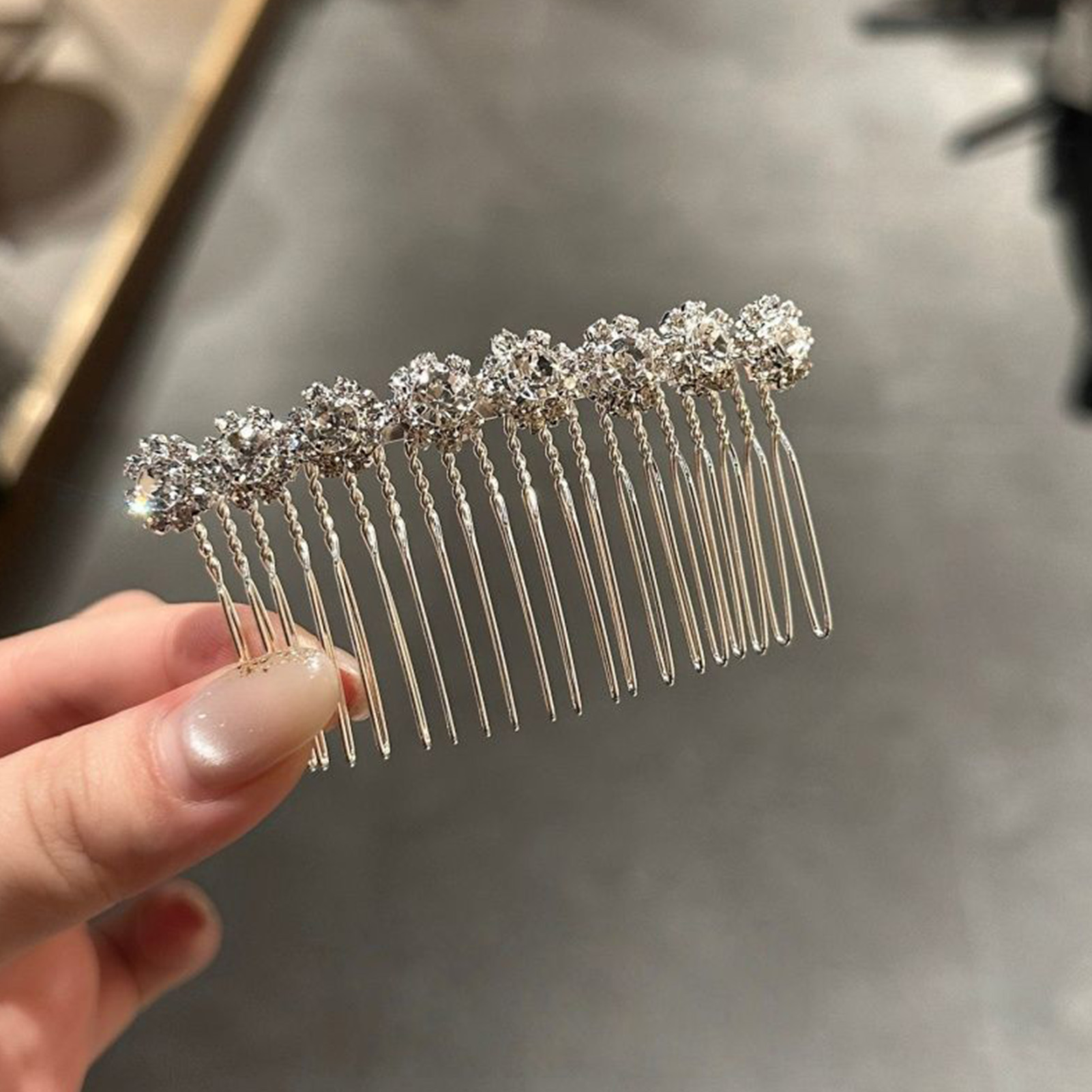 미니멀리스트 라인스톤 꽃 머리핀, 신부 웨딩 실버 컬러 - Jewelry Making Adults 리뷰 및 가격