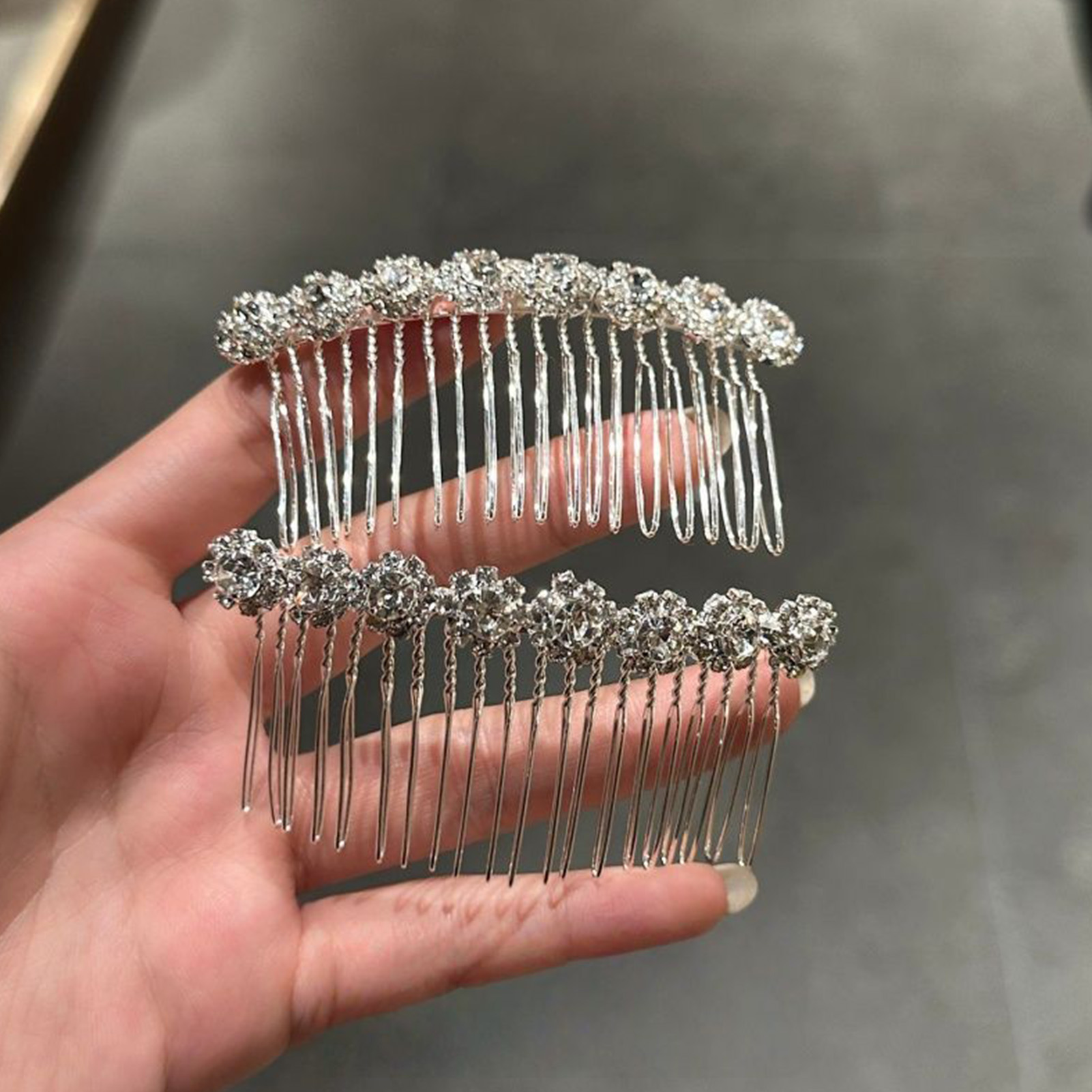 미니멀리스트 라인스톤 꽃 머리핀, 신부 웨딩 실버 컬러 - Jewelry Making Adults 리뷰 및 가격