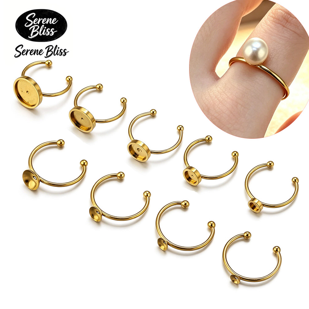 10개 스테인리스 스틸 원형 조절 가능한 오픈 링 세팅 - Ring Blank Adjustable 리뷰 및 가격