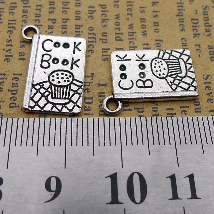혼합 합금 앤티크 실버 컬러 요리사 책 매력 패션 펜던 - Jewelry Making Books 리뷰 및 가격