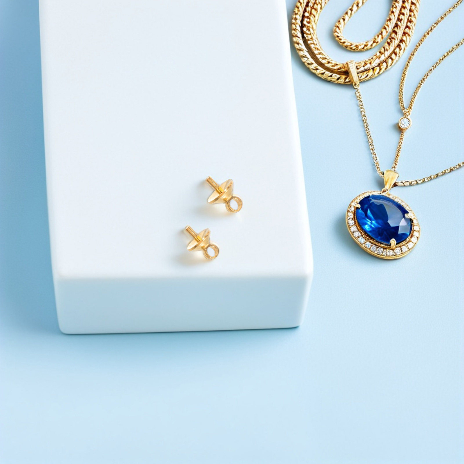 100개 순수 구리 반구멍 아이핀 진주 홀더 DIY 쥬 - Jewelry Making Drill 리뷰 및 가격