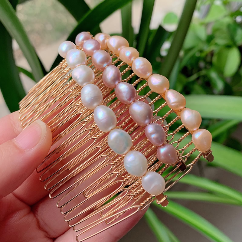 우아한 천연 담수 진주 헤어 쥬얼리 웨딩 신부 헤어 액 - Jewelry Making Adults 리뷰 및 가격