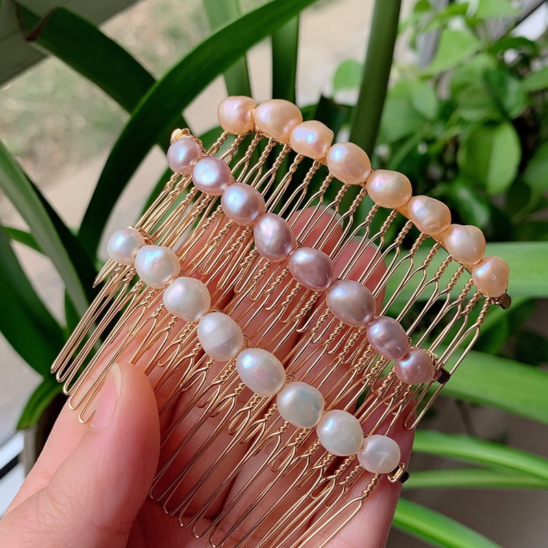우아한 천연 담수 진주 헤어 쥬얼리 웨딩 신부 헤어 액 - Jewelry Making Adults 리뷰 및 가격