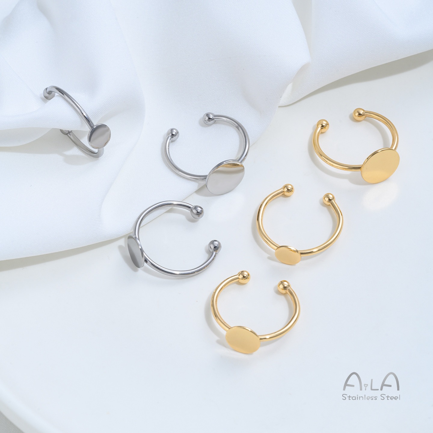 변색없는 티타늄 스틸 플랫 링 밴드 조절 가능한 오픈  - Ring Blank Adjustable 리뷰 및 가격