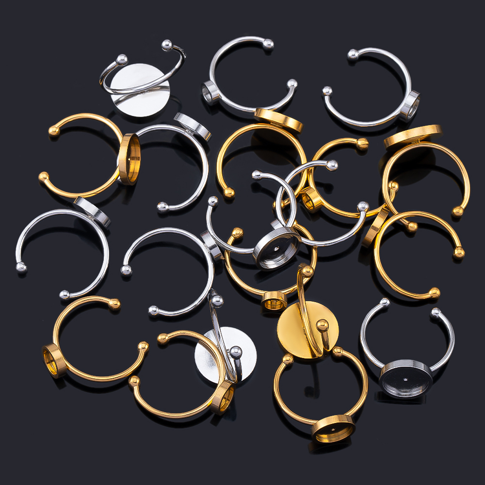 10pcs 조정 가능한 오픈 핑거 링 설정 스테인레스  - Ring Blank Adjustable 리뷰 및 가격