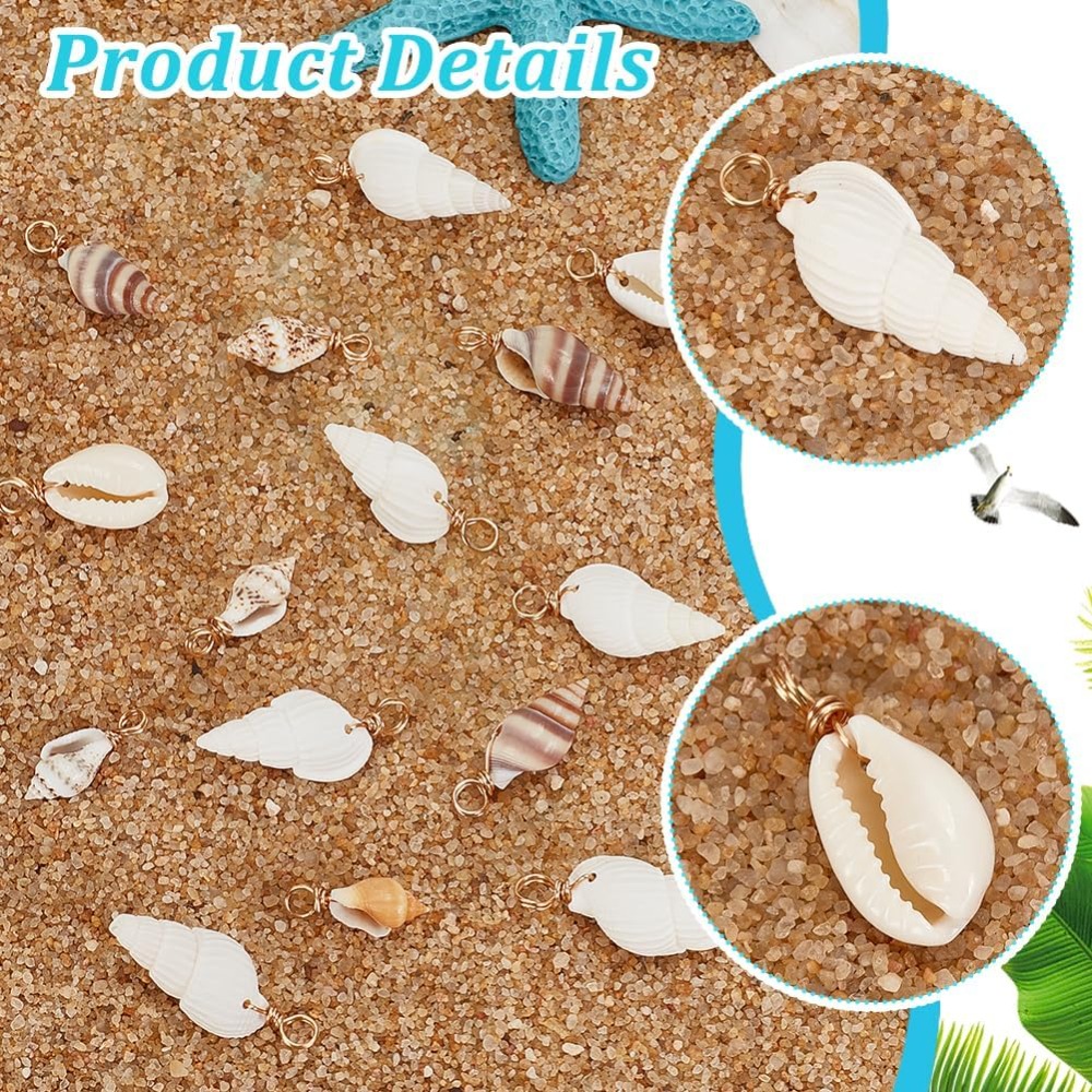 100pcs 4 스타일 자연 쉘 매력 펜 던 트 조개  - Jewelry Making Online 리뷰 및 가격