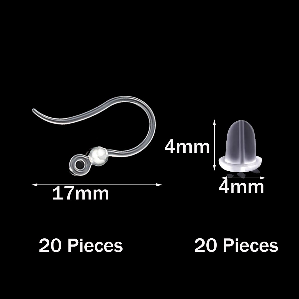 40개 투명 플라스틱 귀걸이 훅 이어 와이어 루프 포함 - Jewelry Making Resin 리뷰 및 가격