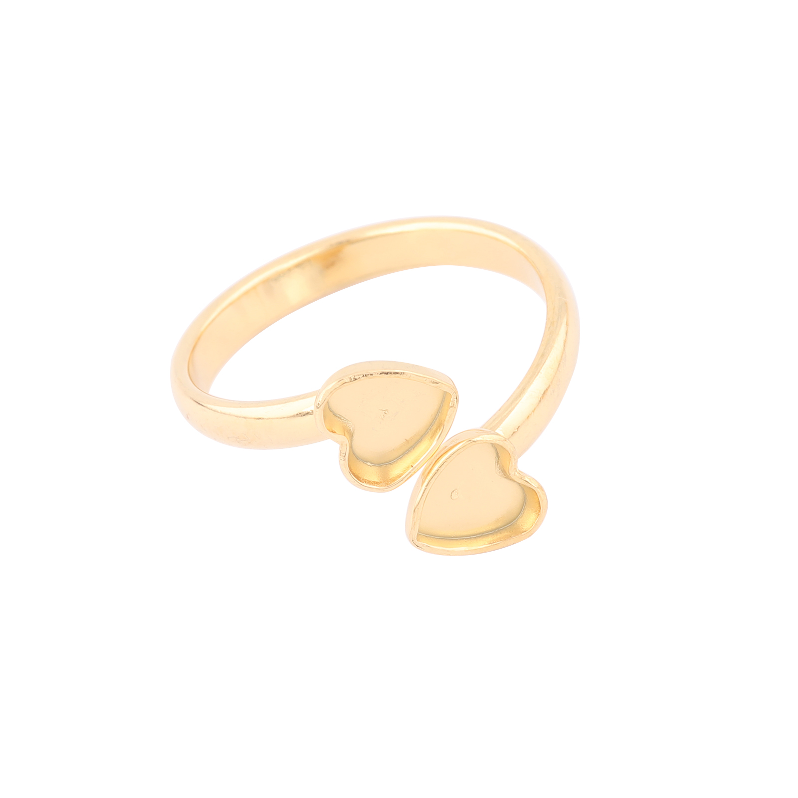 10pcs 스테인레스 스틸 골드 도금 맞는 6mm 하트 - Ring Blank Adjustable 리뷰 및 가격