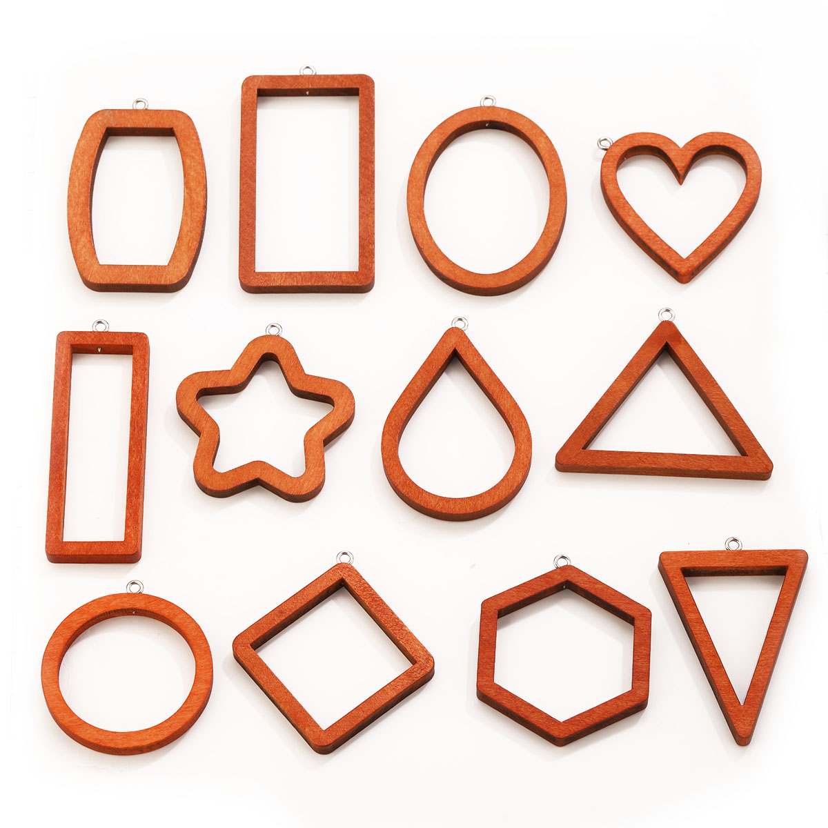 10PCS 삼각형 직사각형 나무 기하학적 참 장식품 귀 - Jewelry Making Resin 리뷰 및 가격