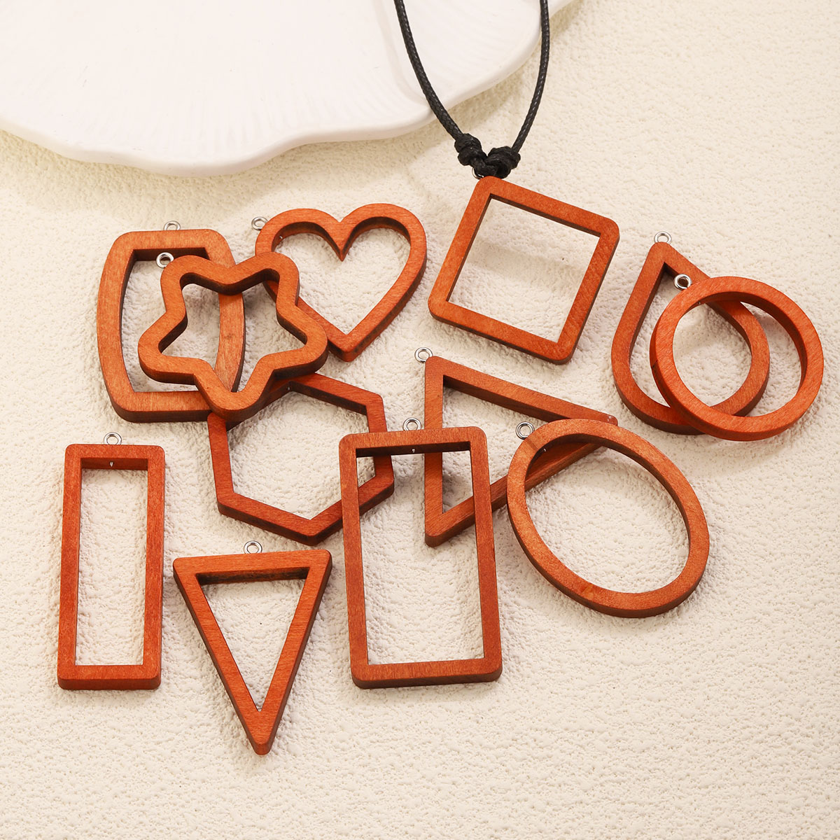 10PCS 삼각형 직사각형 나무 기하학적 참 장식품 귀 - Jewelry Making Resin 리뷰 및 가격