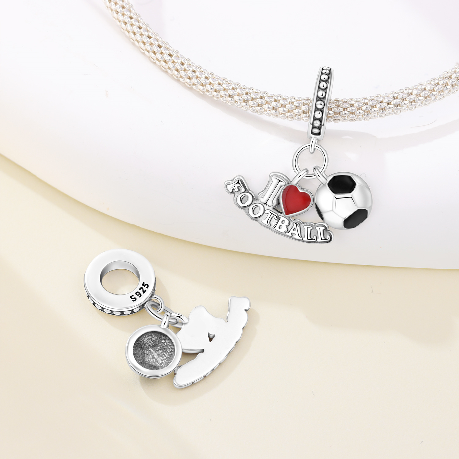 MISEFF S925 스털링 실버 참 스포츠 축구 배구 - Jewelry Making Table 리뷰 및 가격