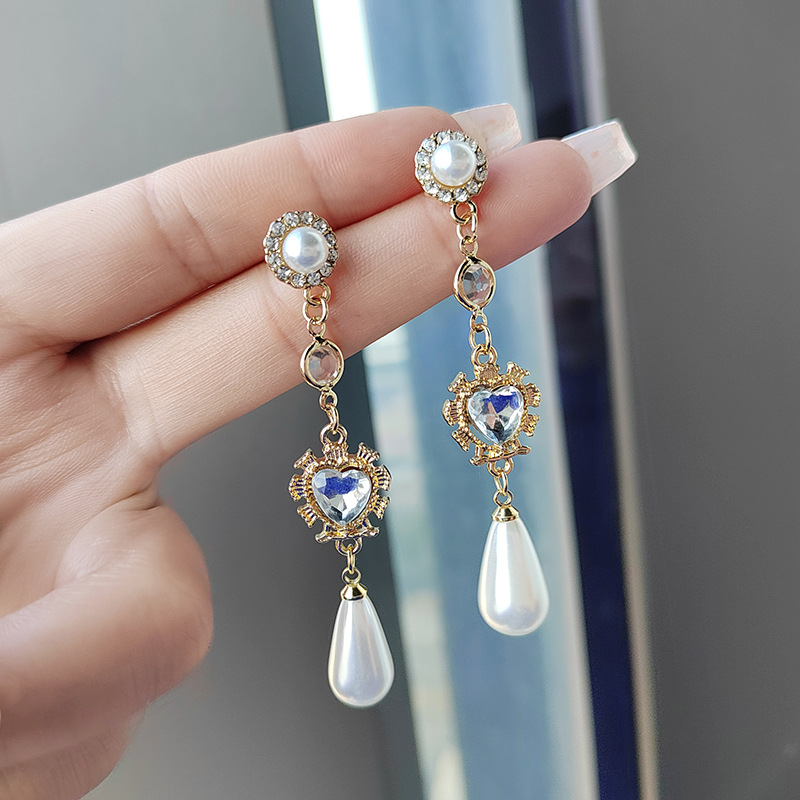 여성을 위한 진주 귀걸이 패션 긴 복고풍 스타일 지르콘 - Beading Needle Fine 리뷰 및 가격
