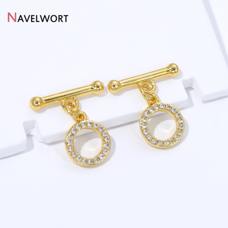 18K 금도금 황동 지르콘 인레이드 OT 클래스프 커넥 - Toggle Clasp Gold 리뷰 및 가격