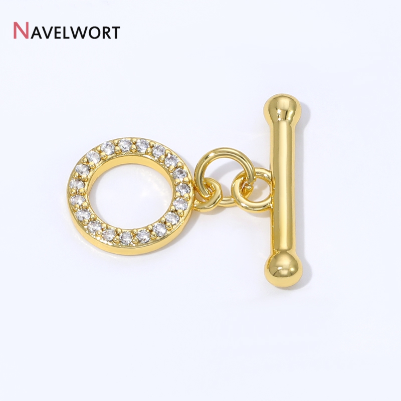 18K 금도금 황동 지르콘 인레이드 OT 클래스프 커넥 - Toggle Clasp Gold 리뷰 및 가격