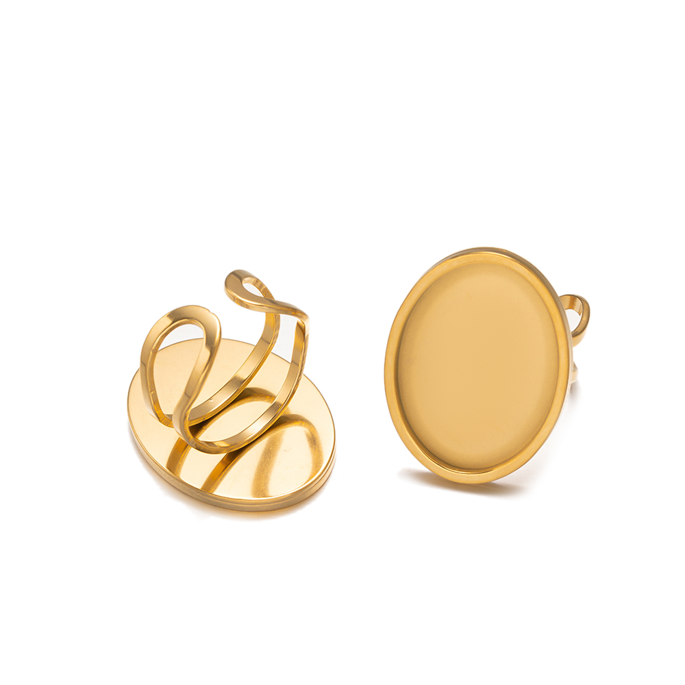 4Pcs 스테인레스 스틸 사각형 타원형 빈 기본 오픈  - Ring Blank Adjustable 리뷰 및 가격