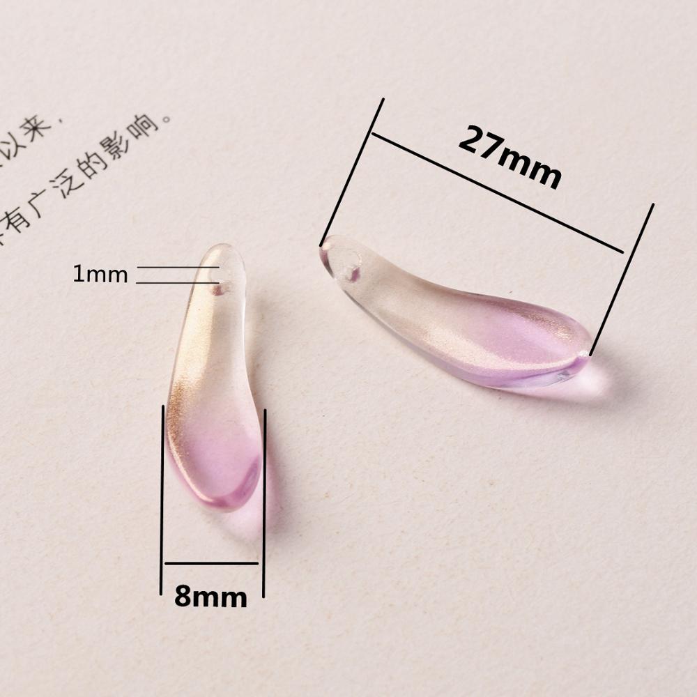 긴 꽃잎 모양 10개 27x8mm 크리스탈 유리 루즈  - Jewelry Making Drill 리뷰 및 가격